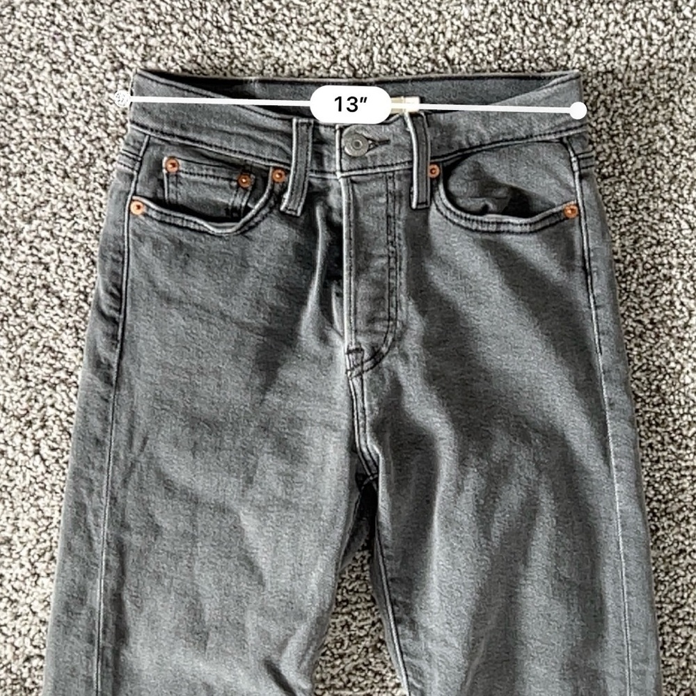 Levi's Wedgie Straight Leg Jeans - Dark Gray Wash - Size 26 - Picture 10 of 11